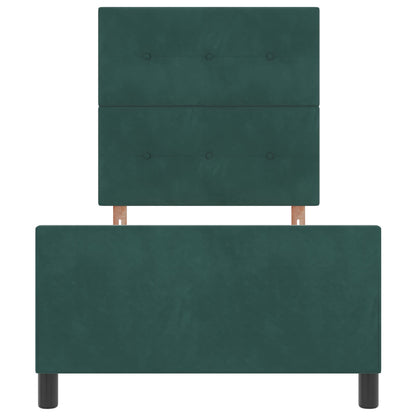 Donkergroene Fluwelen Bedombouw 100X200 Cm Crème
