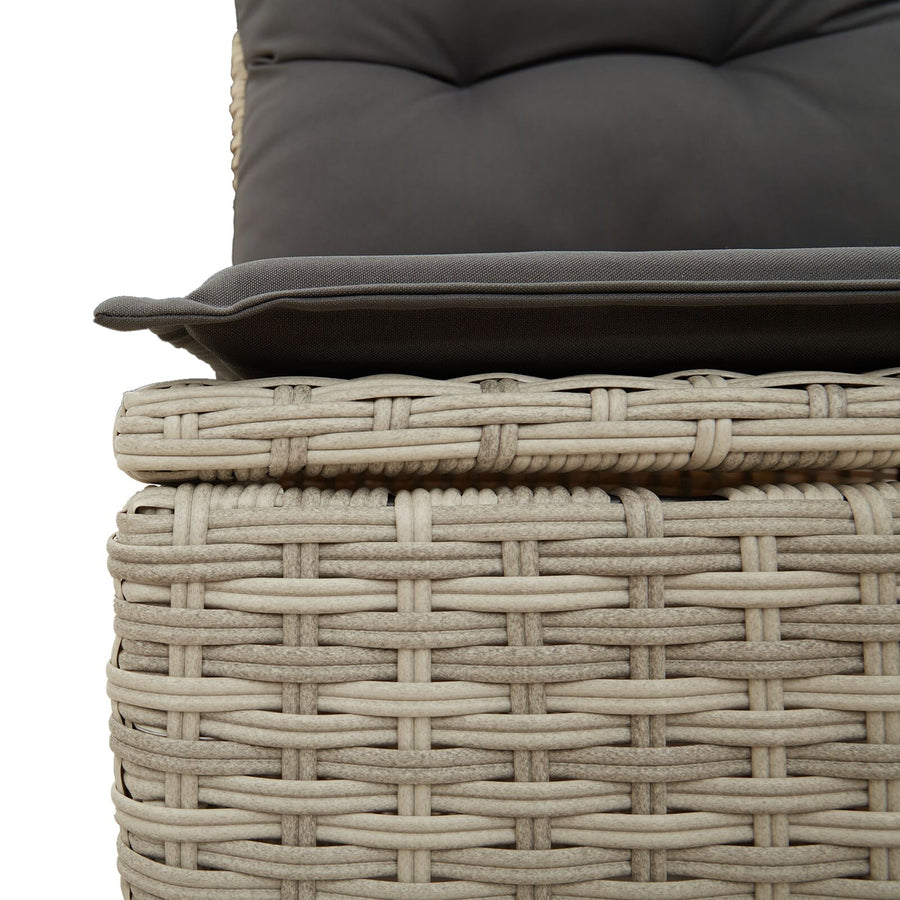 Tuin Sofa Set Set Van 9 Beige, Zwart Poly Rattan, Glas, Polyester