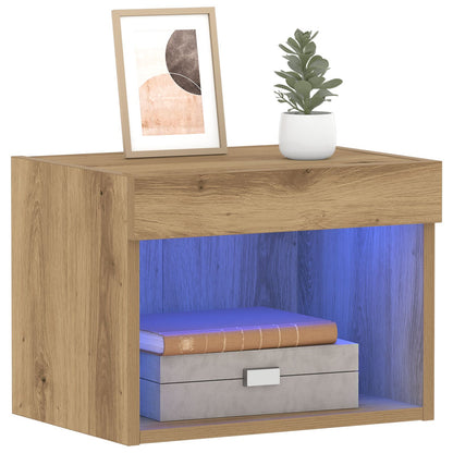 Wandkast Met Led-Verlichting Artisan Eiken 40X30X30 Cm