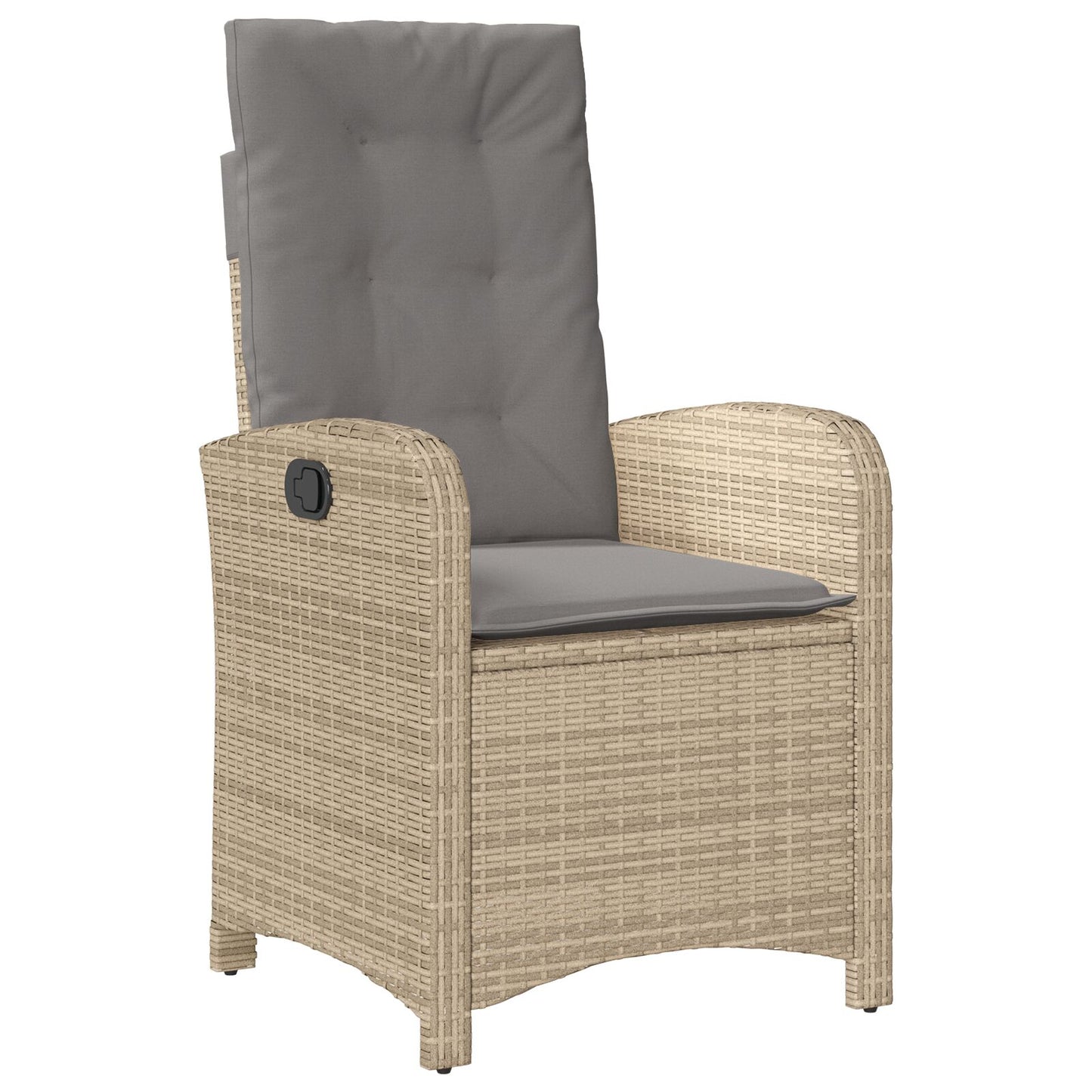 5 Delige Tuin Eettafelset Met Kussens Beige Poly Rattan
