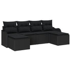 Loungeset poly rotan 5-zits zwart