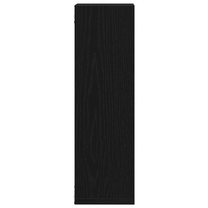 Wandplanken Set Van 2 Zwart Eiken 50X15X85 Cm Houtvezel