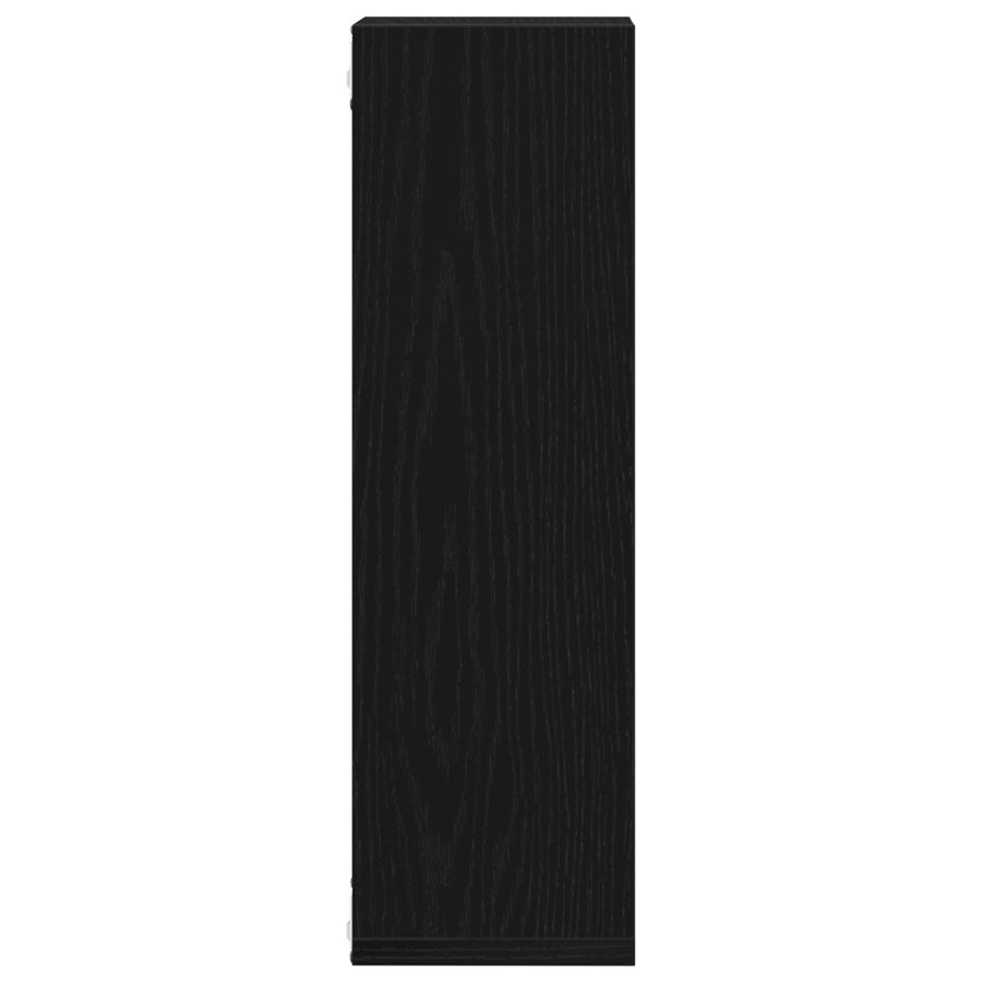 Wandplanken Set Van 2 Zwart Eiken 50X15X85 Cm Houtvezel