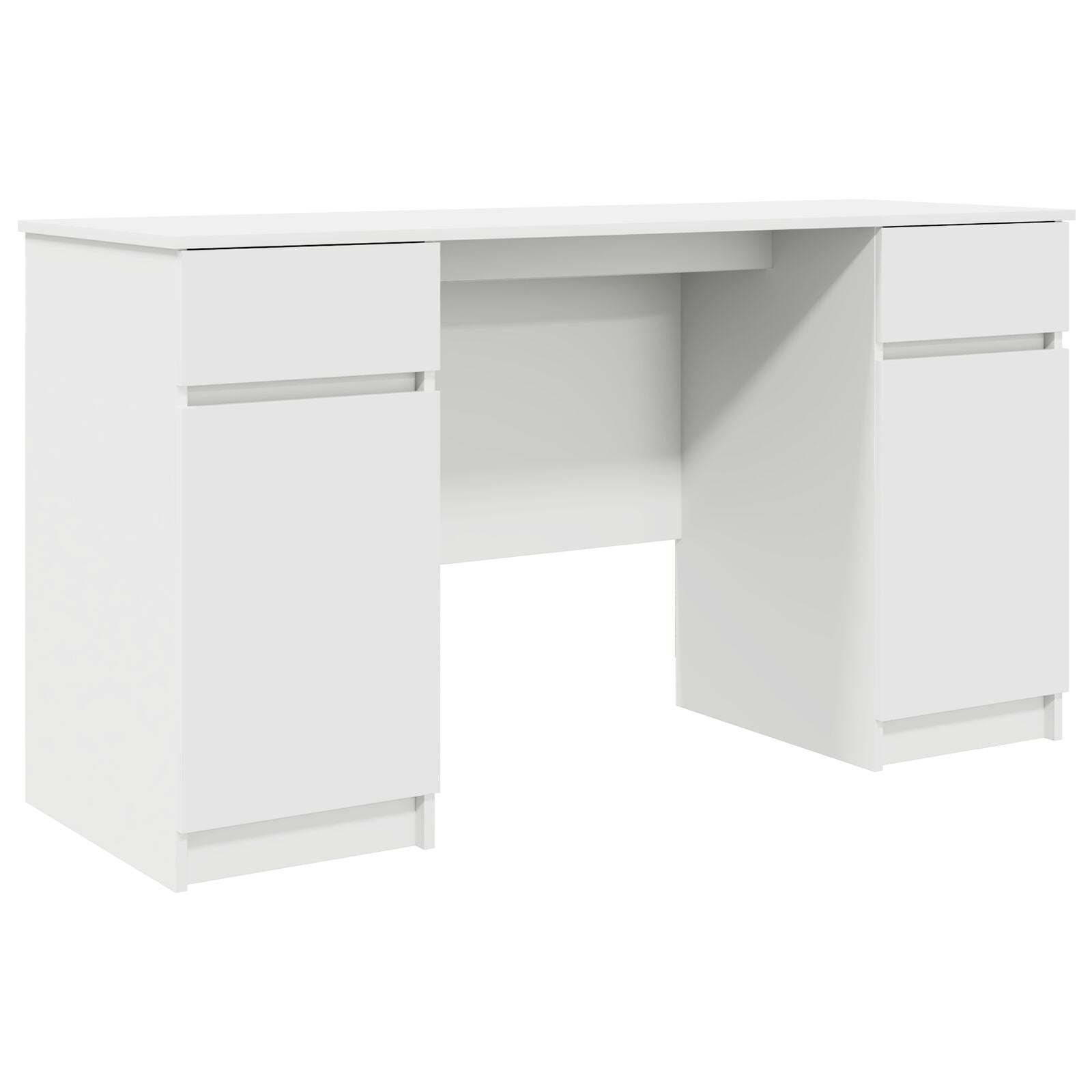 Bureau Wit 140X49X76 Cm Bewerkt Hout