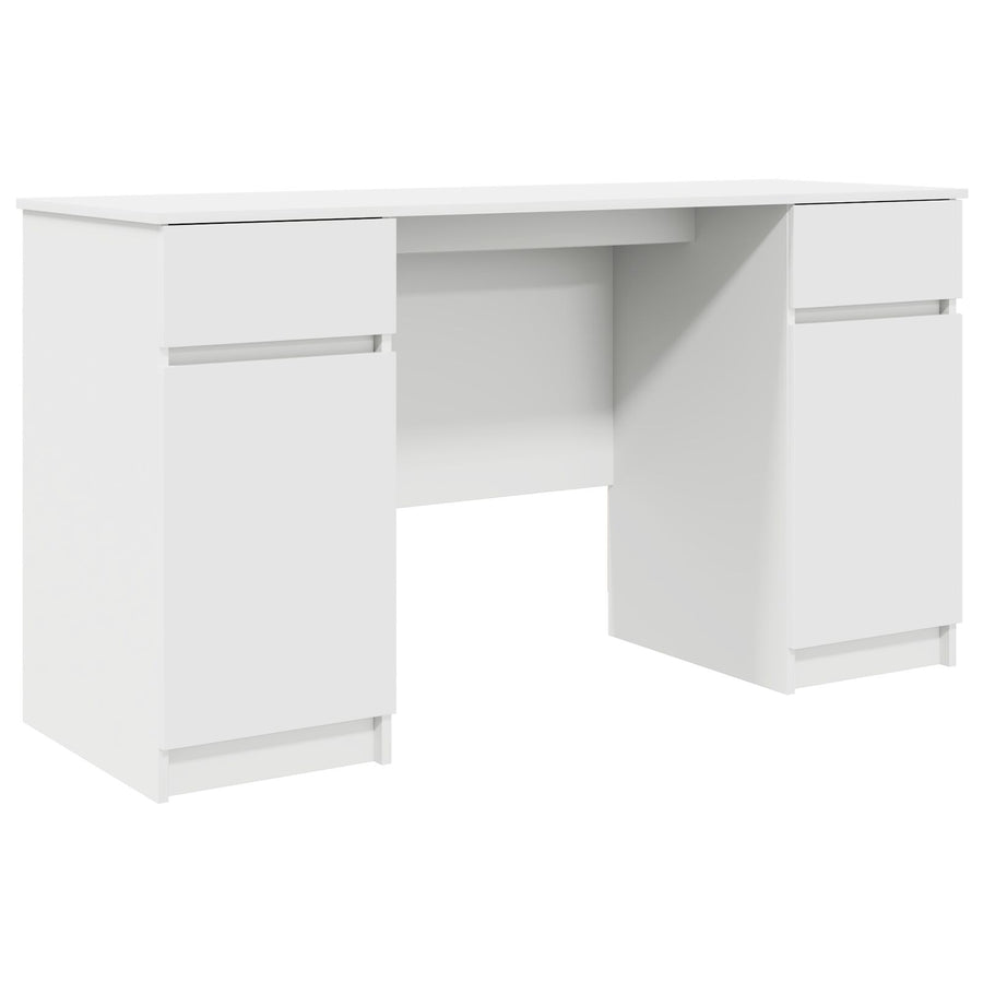 Bureau Wit 140X49X76 Cm Bewerkt Hout