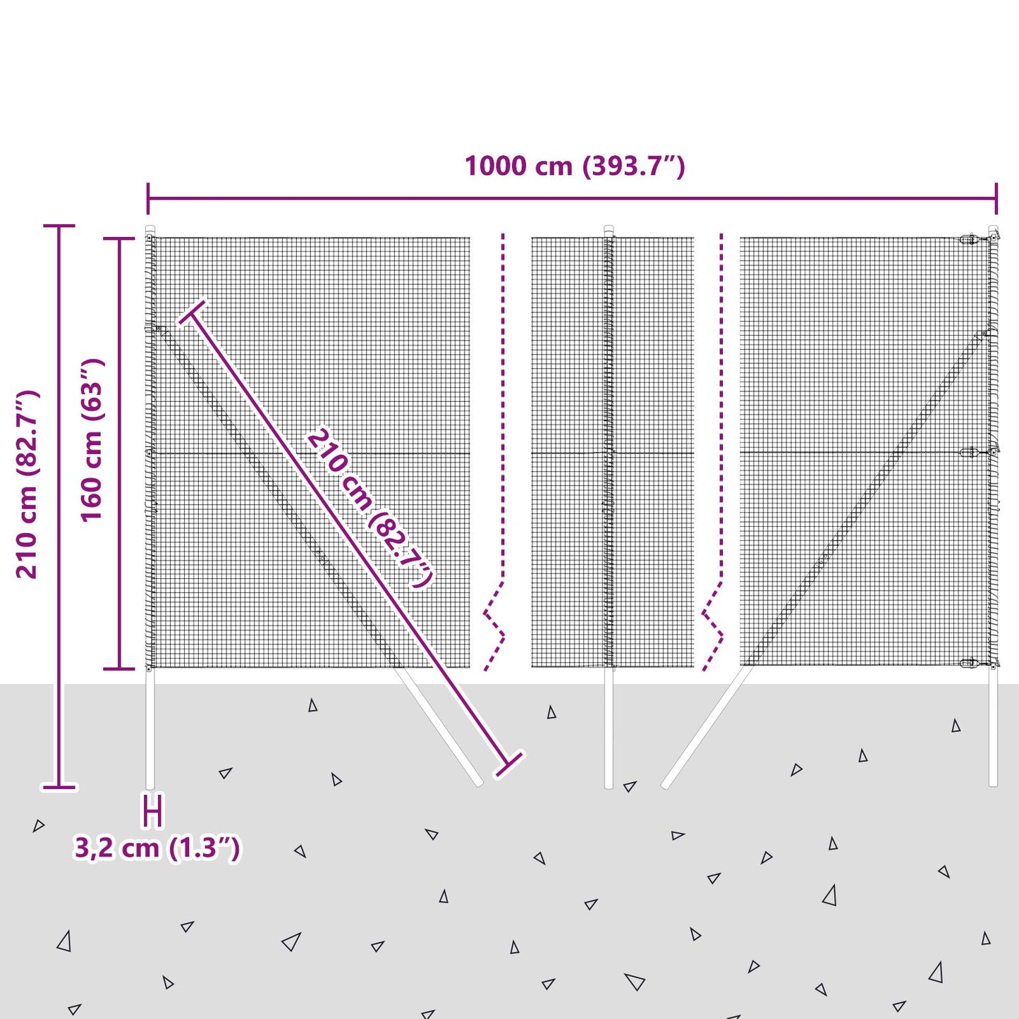 Gelaserd Draadhek Met 7 Posts Groen 1.6X10 M Staal Gegalvaniseerd Staal