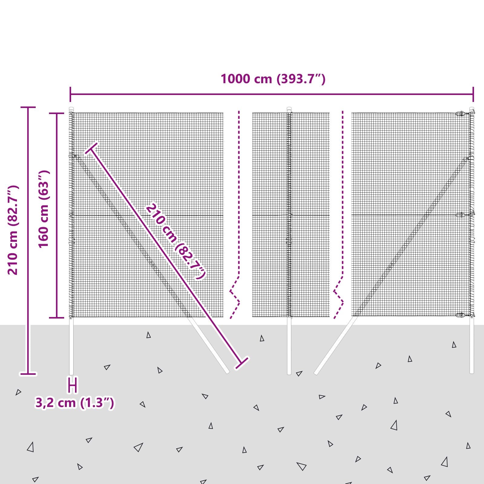 Gelaserd Draadhek Met 7 Posts Groen 1.6X10 M Staal Gegalvaniseerd Staal