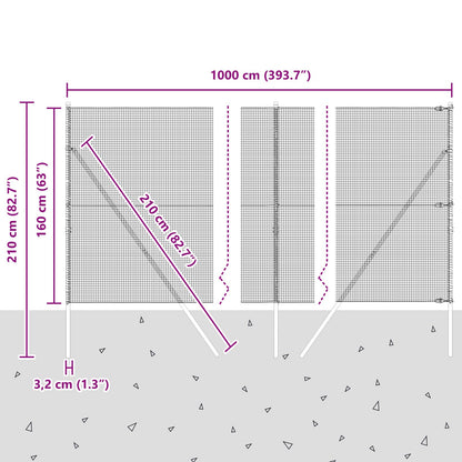 Gelaserd Draadhek Met 7 Posts Groen 1.6X10 M Staal Gegalvaniseerd Staal