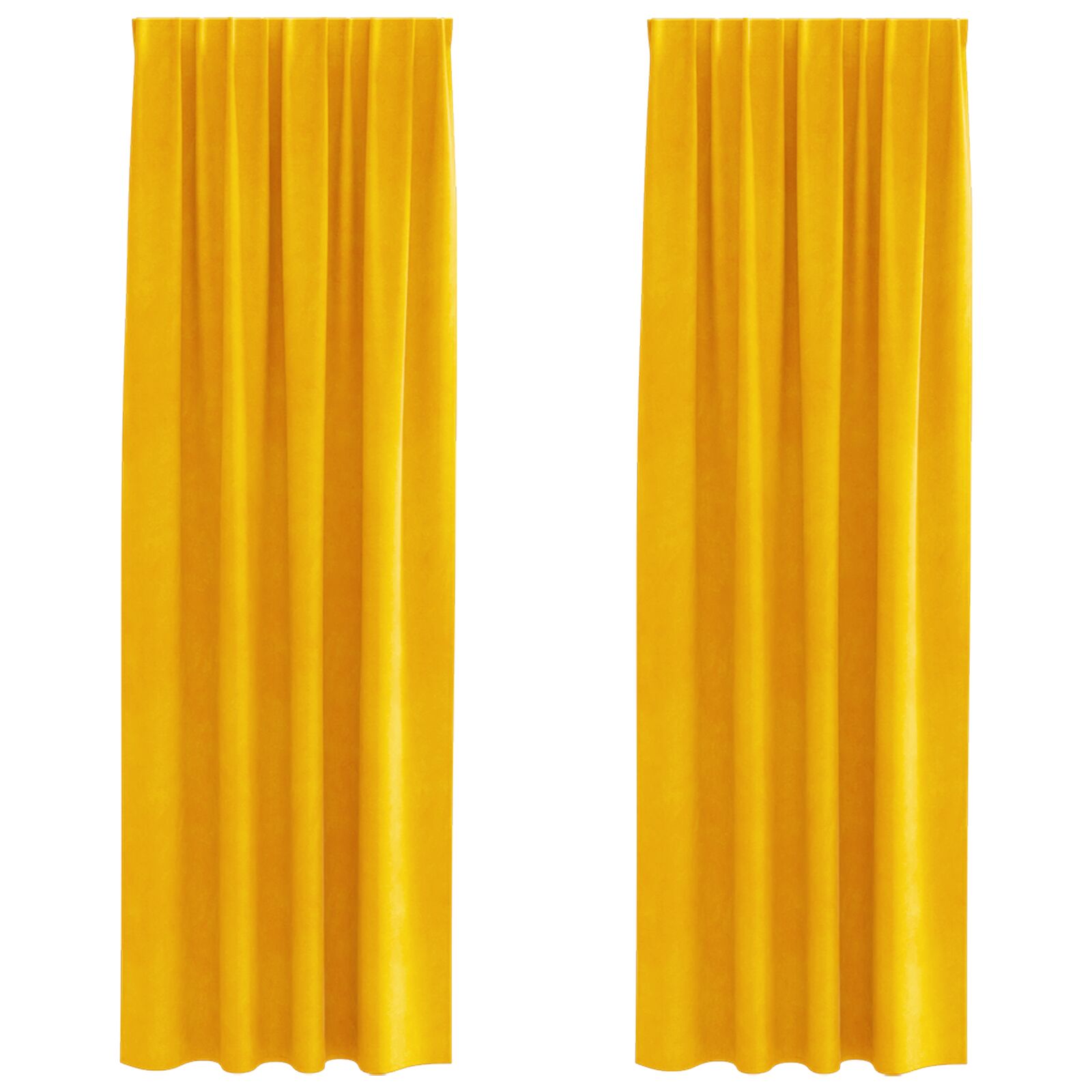 Blackout Gordijnen Met Topband 2 Stuks Velvet Mosterdgeel 140 x 225 cm met vastgenaaide tape