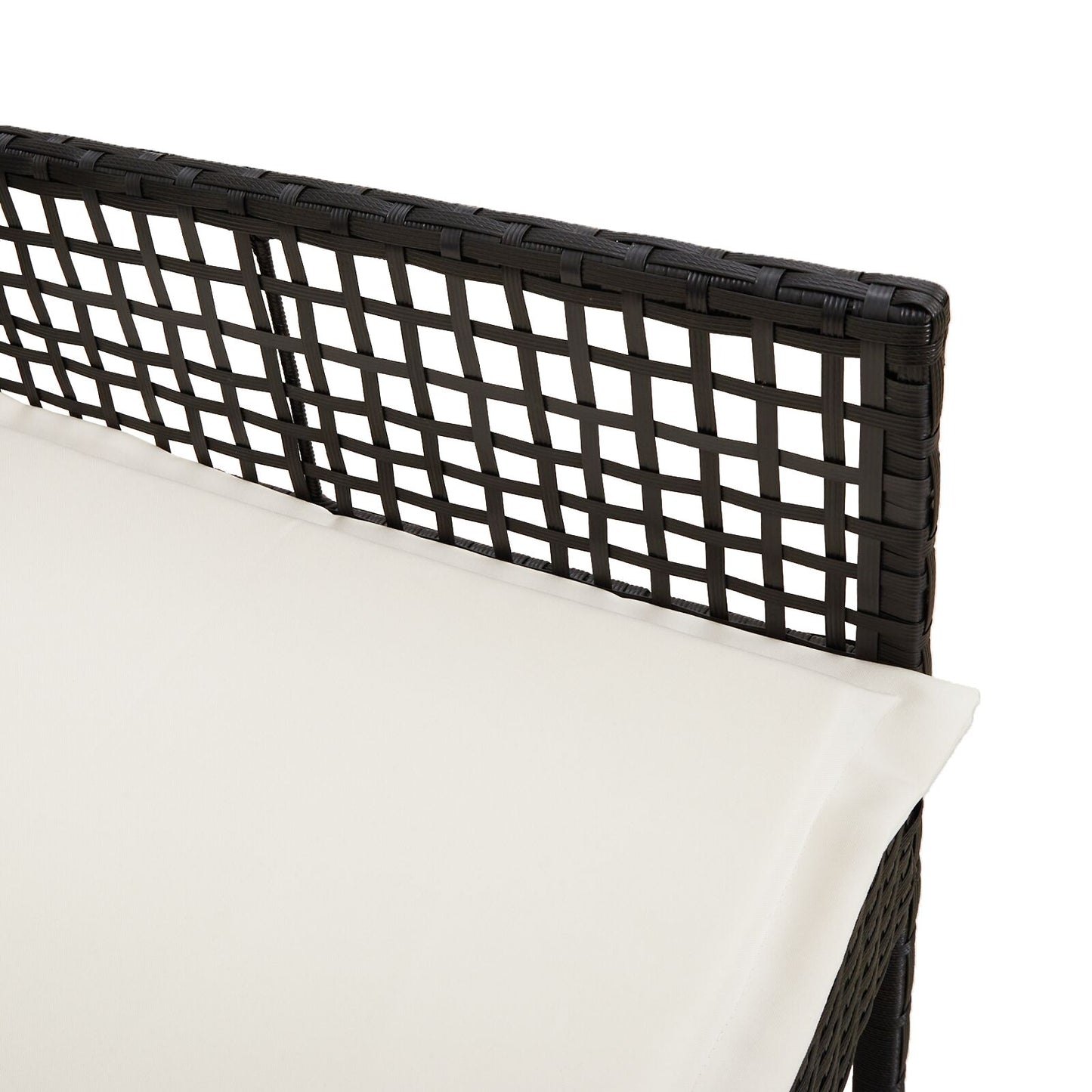 Tuinstoelen 2 Stuks Met Kussens Poly Rattan Zwart en crème