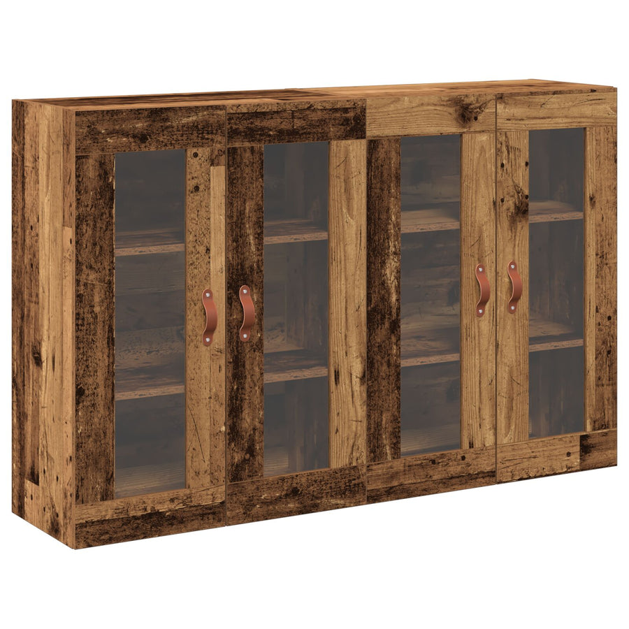 Wandkasten 2 Stuks Oude Hout 69.5X34X90 Cm Gefabriceerd Hout