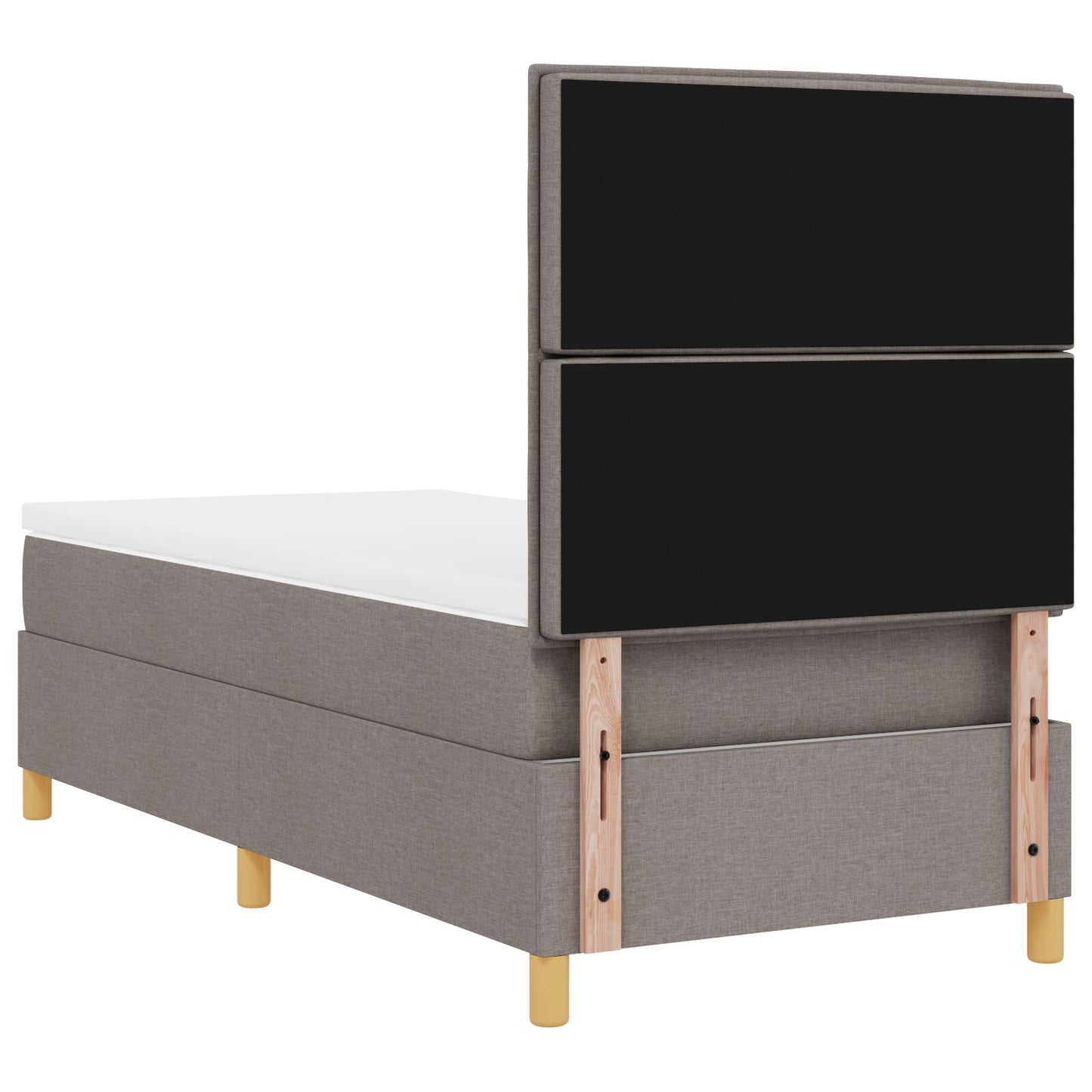 Boxspring Bed Met Matras Taupe 100X200 Cm Stof Blauw