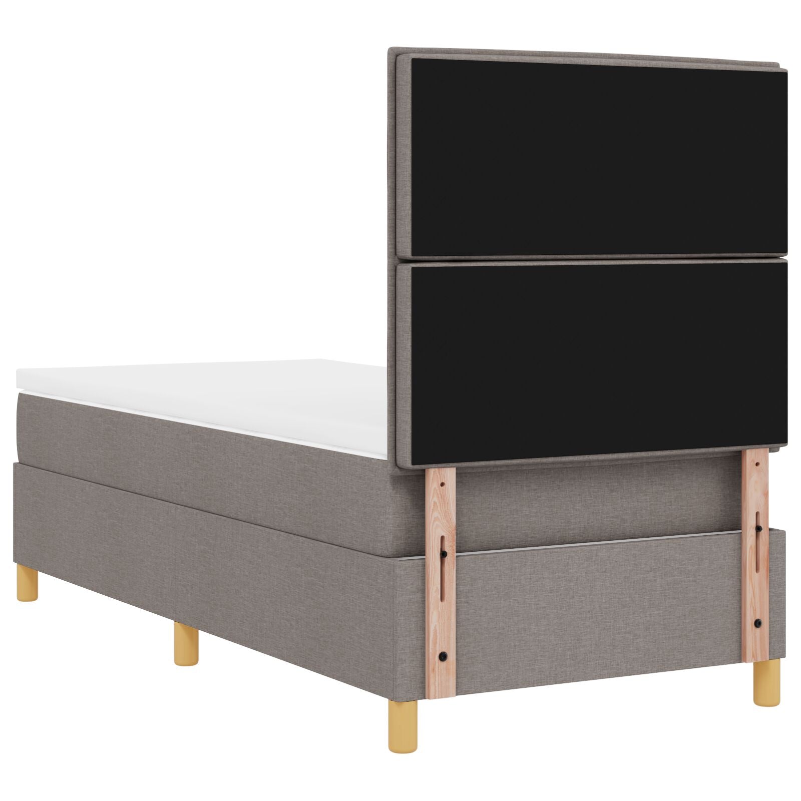 Boxspring Bed Met Matras Taupe 100X200 Cm Stof Blauw