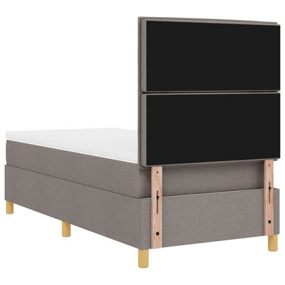 Boxspring Bed Met Matras Taupe 100X200 Cm Stof Blauw