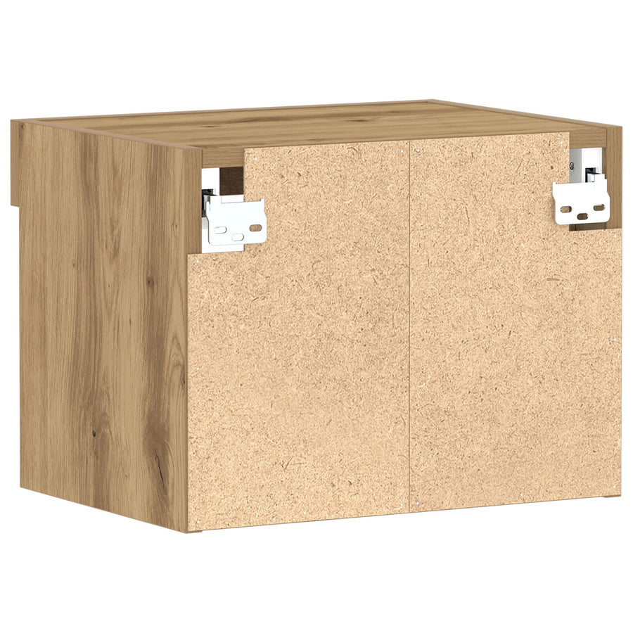 Wandkast Met Led-Verlichting Artisan Eiken 40X30X30 Cm