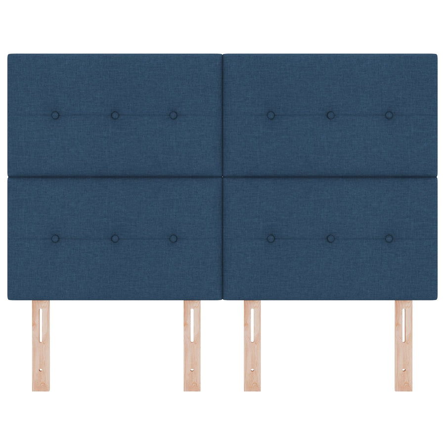 Hoofdbord Knopgeplooid Stof Blauw 140 cm Hoog hoofdbord