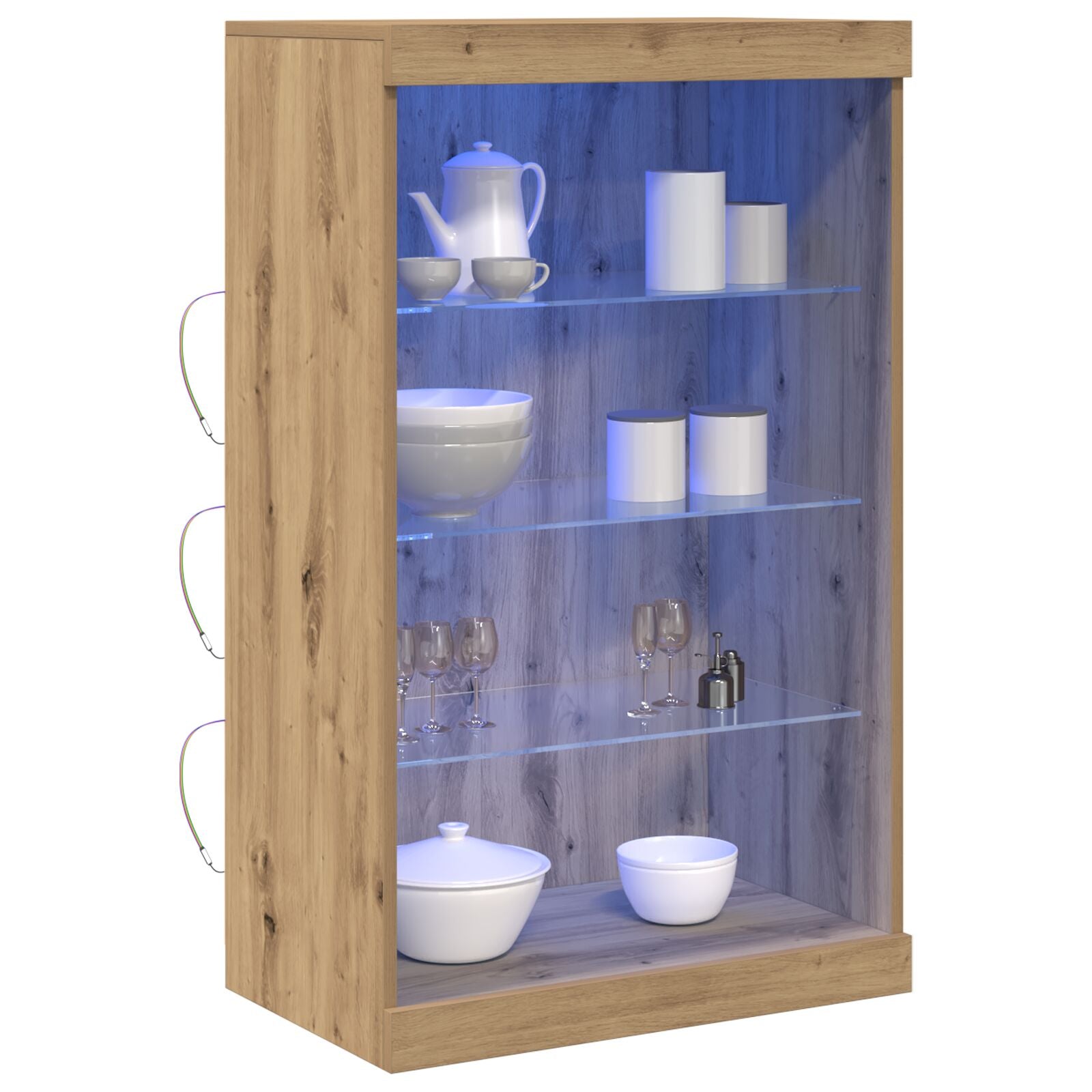 Dressoir Met Led-Verlichting Artisan Eiken 60,5X37X100 Cm