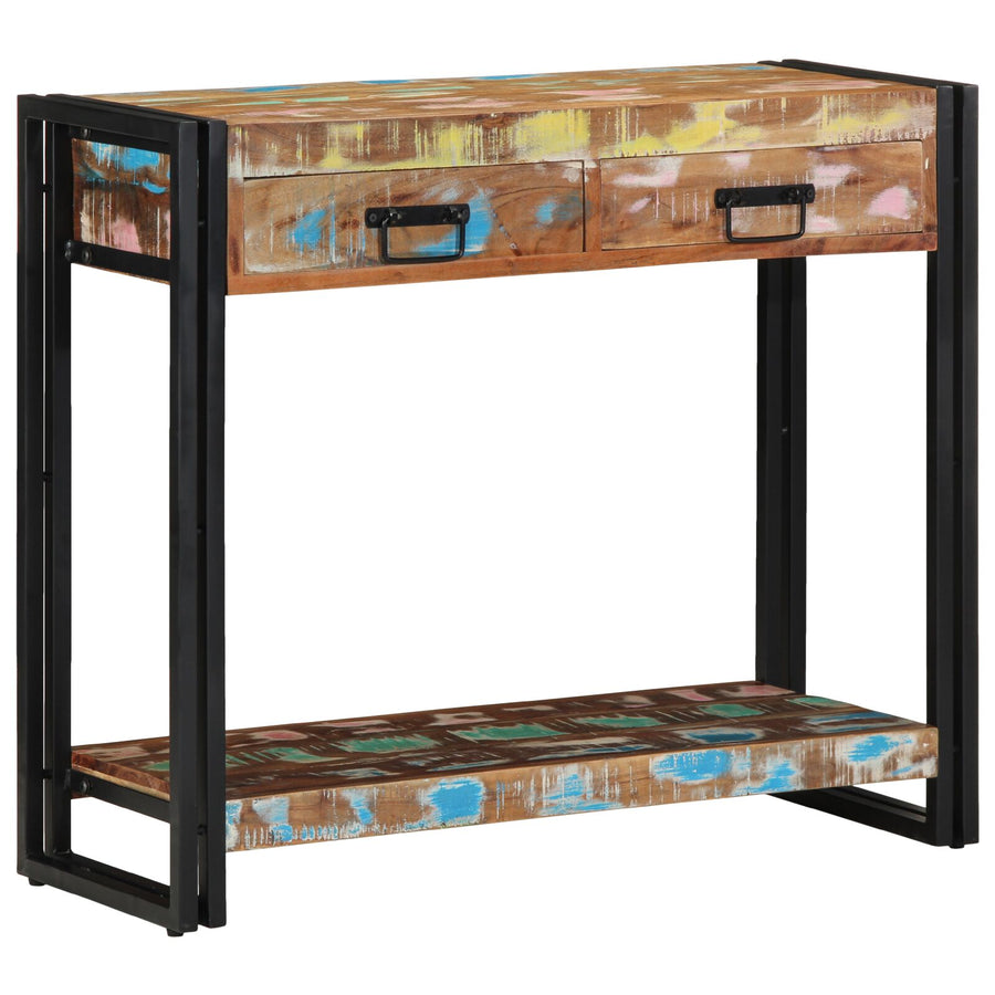 Console Tafel Meerkleurig En Metaal 90 cm Massief gerecycled hout