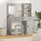 Ceiling table with mirror lights 2 pcs Grey Engineered wood