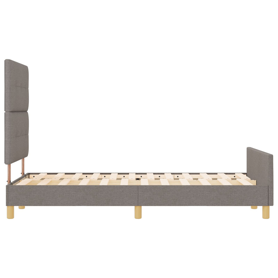 Bed Frame Taupe 120X200 Cm Stoffen Crème