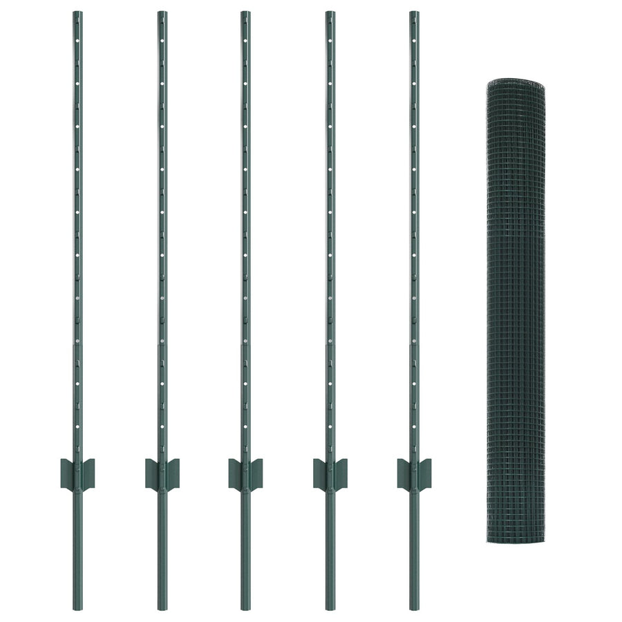 Tuinhek Set 2 Stuks Groen Metaal 10 X 1 M Duurzaam Tuinhek