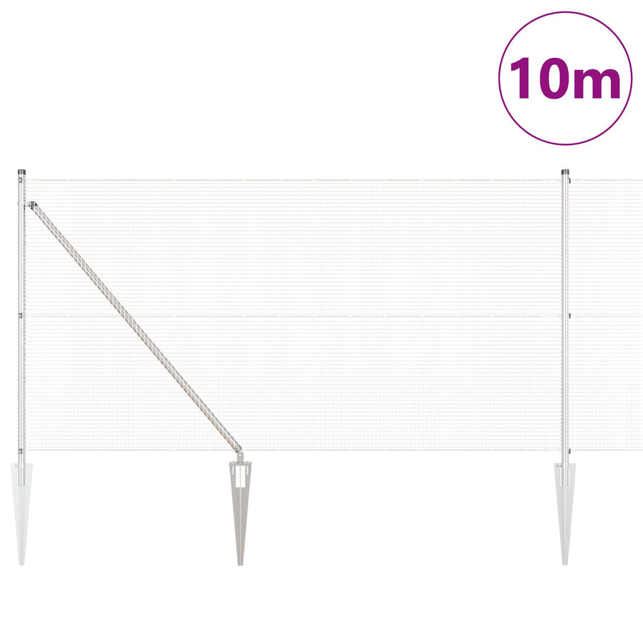 Hekpostset Set Van 2 Gegalvaniseerd Staal 10 X 1 M Uitbreidbaar Gegalvaniseerd Staal