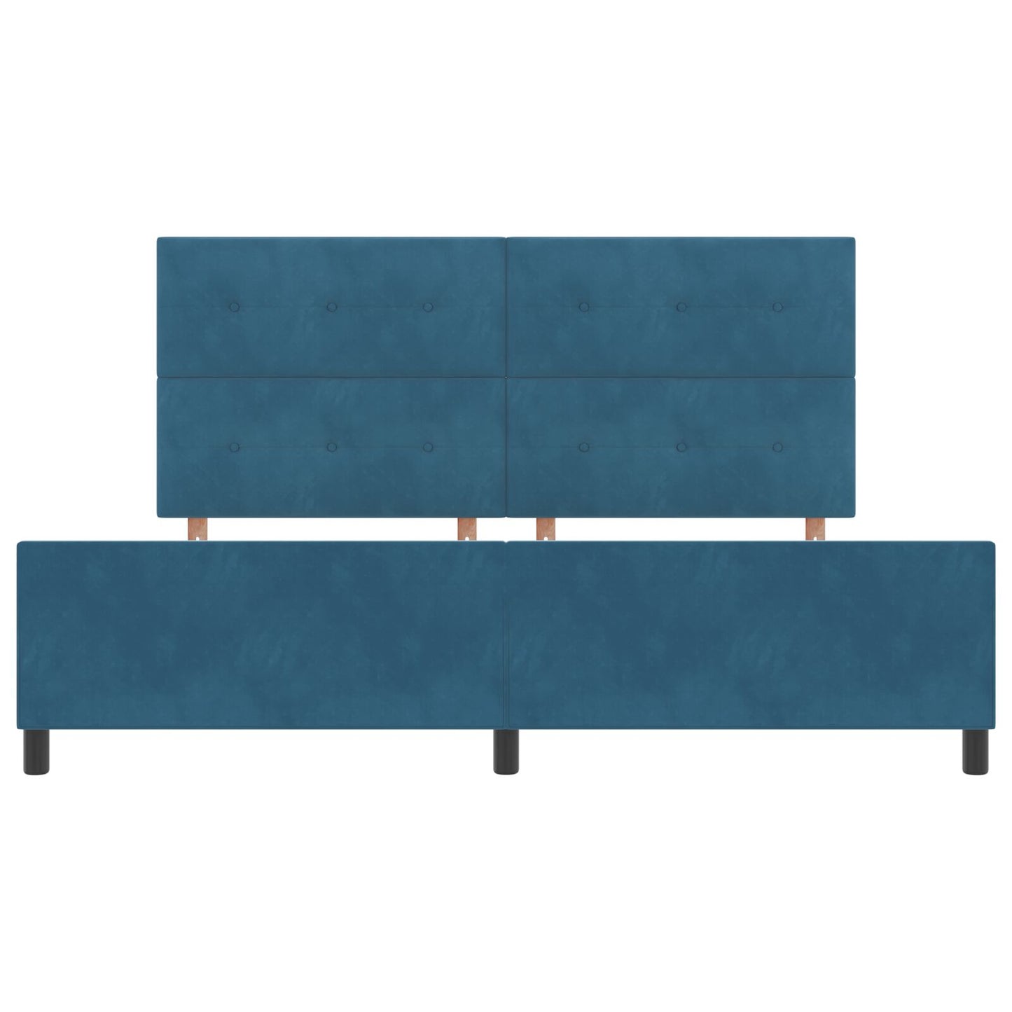Bedframe Donkerblauw 200X200 Cm Fluweel Crème