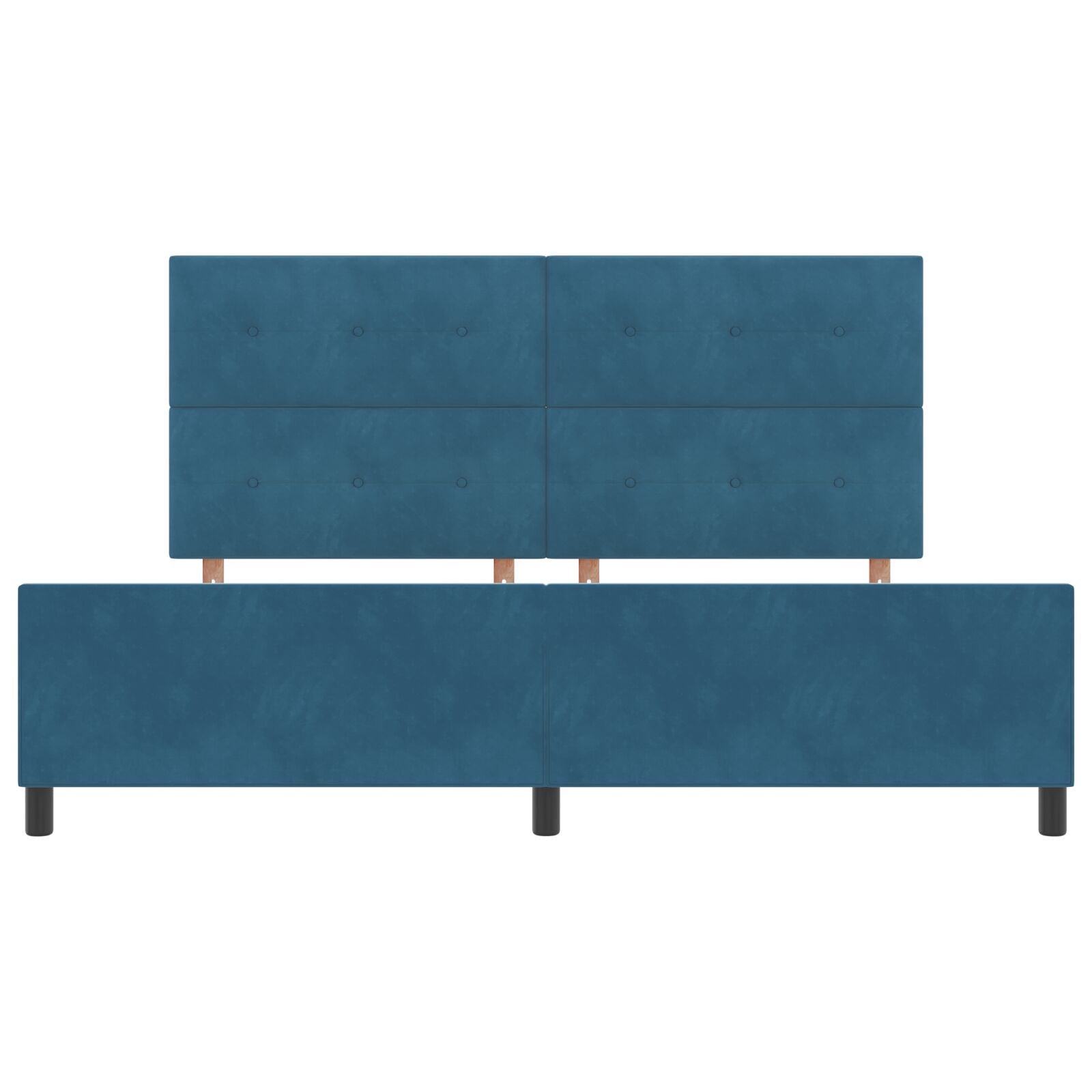 Bedframe Donkerblauw 200X200 Cm Fluweel Crème