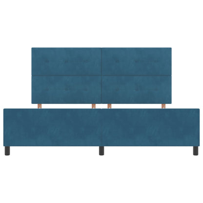 Bedframe Donkerblauw 200X200 Cm Fluweel Crème