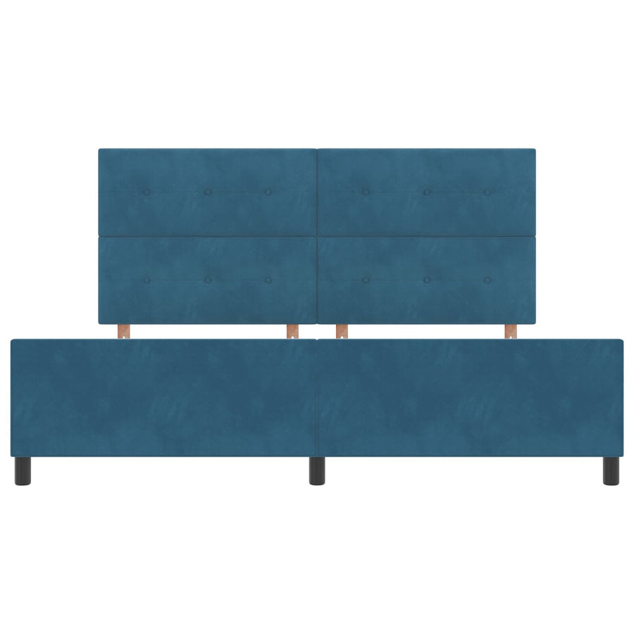 Bedframe Donkerblauw 200X200 Cm Fluweel Crème