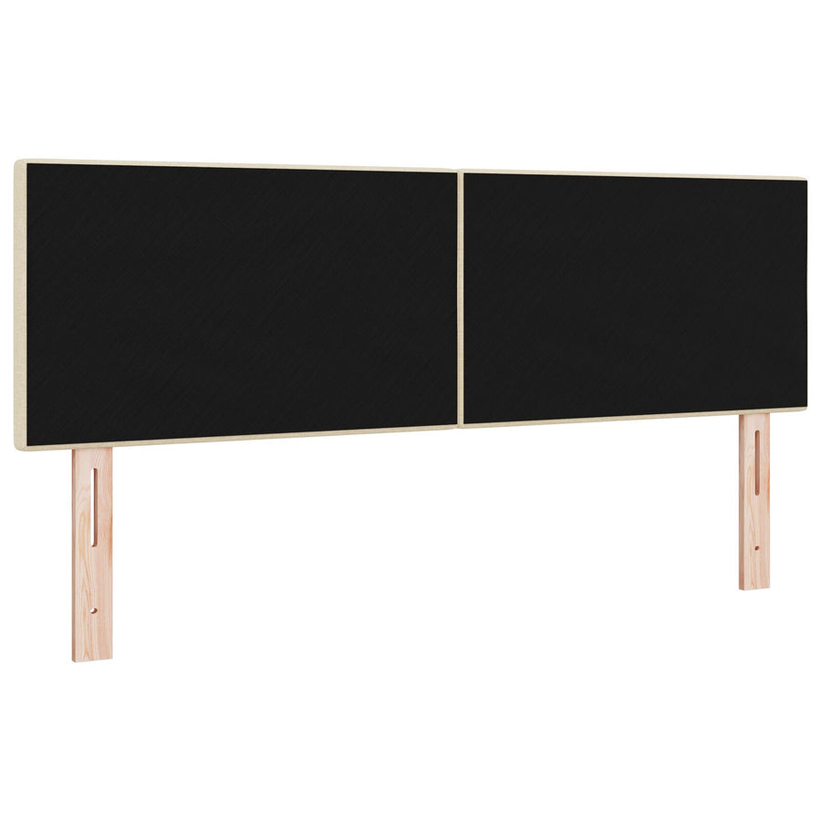 Hoofdbord Met Knopen Tufted Stof Crème 160 cm Laag hoofdbord