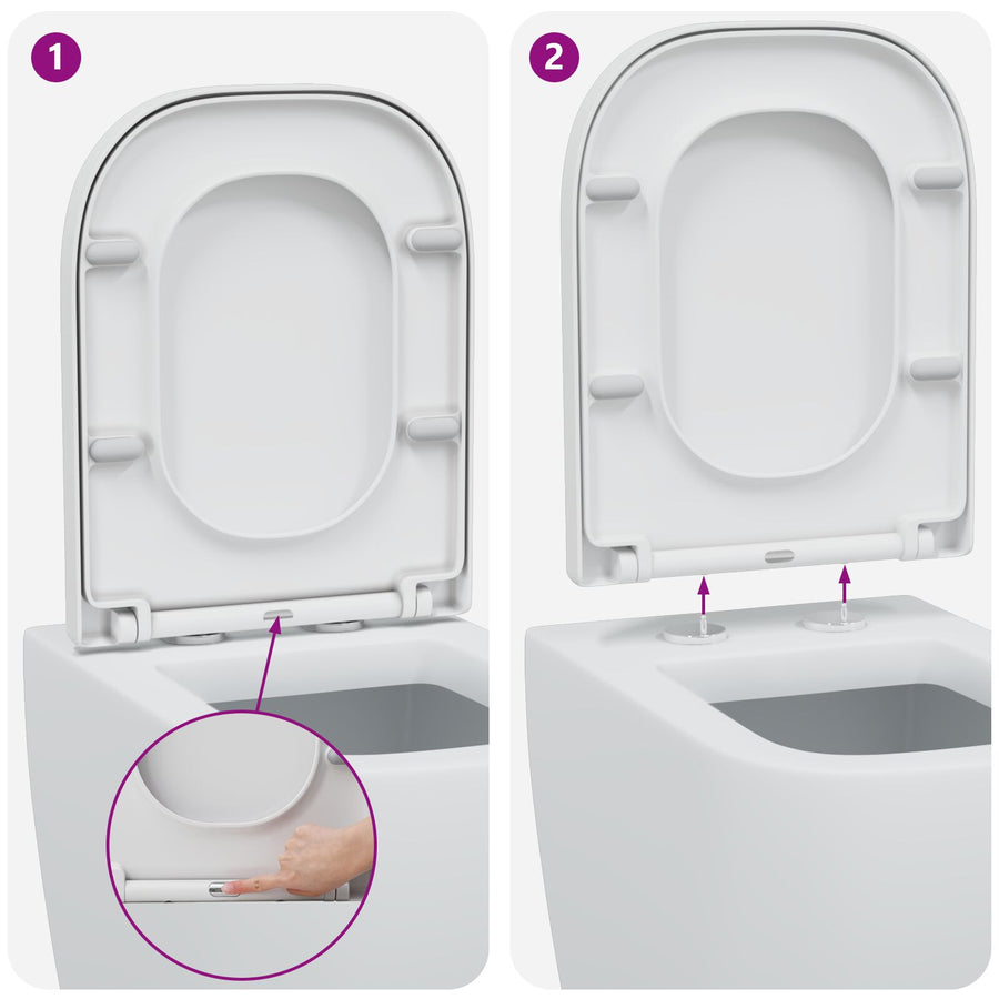 Snelsluiting Toiletbril Met Soft Close Duroplast Wit
