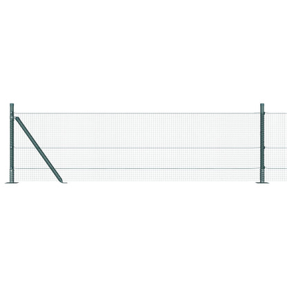 Gelast Draadhek Met 13 Flangende Palen Groen 0,4X100 M Staal Gegalvaniseerd Staal