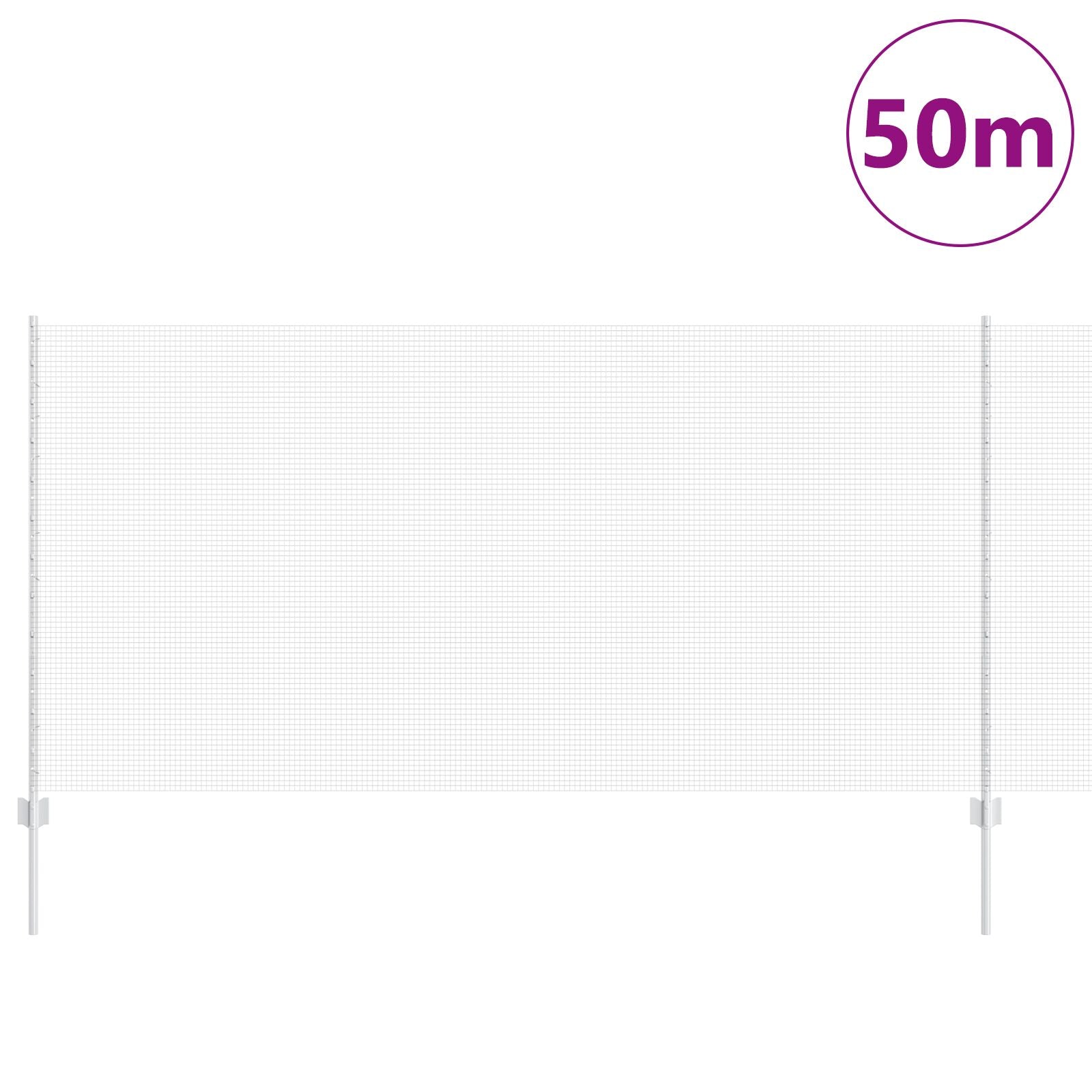 Gelaste Draadomheining Met 44 U-Palen Zilver 1.2X50 M Staal