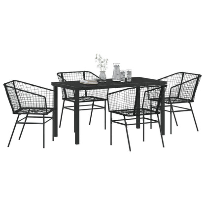 Set Van 3 Zwart Pe Rattan, Gepoedercoat Staal