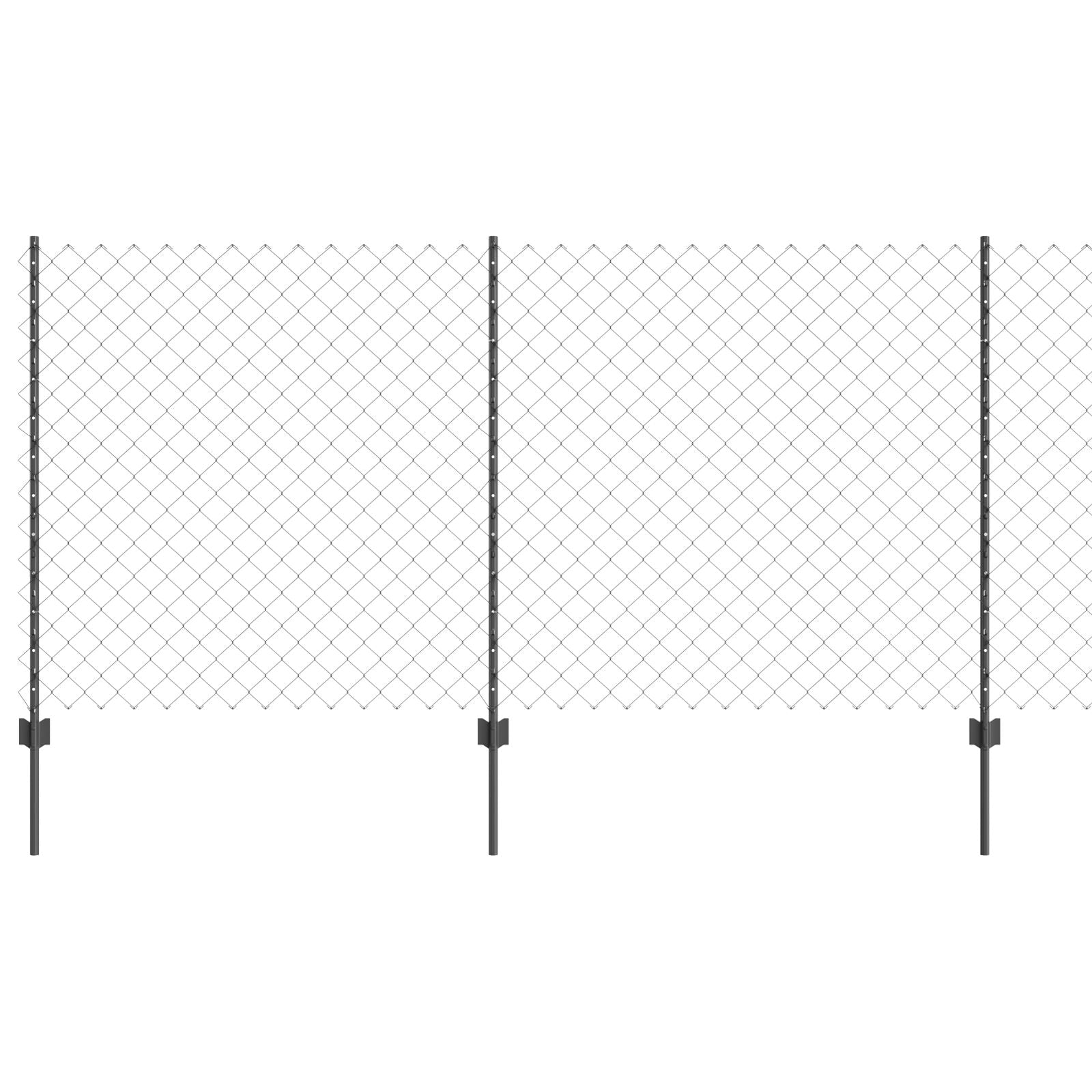 Kettinglink Omheining Met 20 U Palen Grijs 1.2X10 M Staal