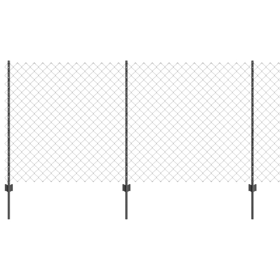 Kettinglink Omheining Met 20 U Palen Grijs 1.2X10 M Staal
