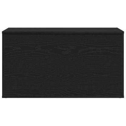 Opbergkist Zwart Eiken 84X42X46 Cm Bewerkt Hout