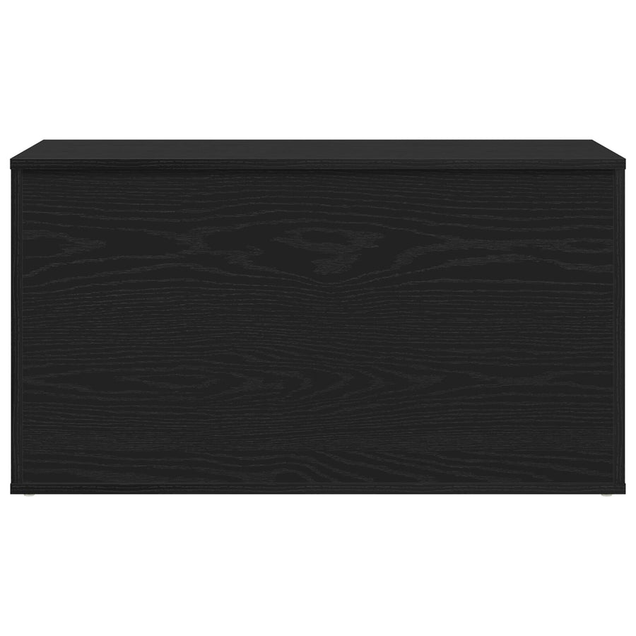 Opbergkist Zwart Eiken 84X42X46 Cm Bewerkt Hout