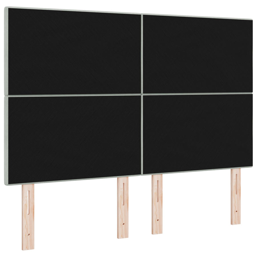 Hoofdbord Knop Geplooid Velours Lichtgrijs 160 cm Hoog hoofdbord