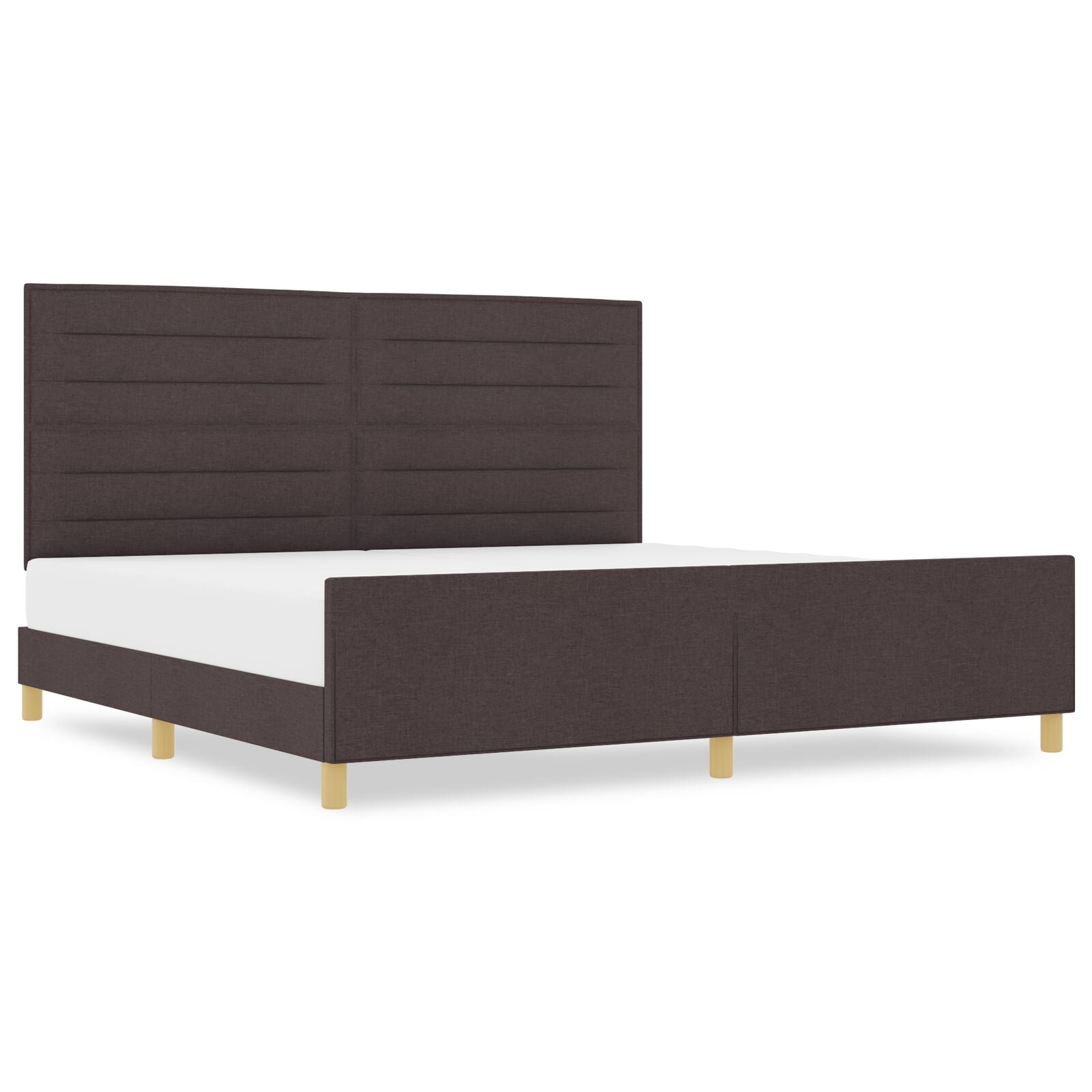 Bedframe Donkerbruin 200X200 Cm Stof Crème