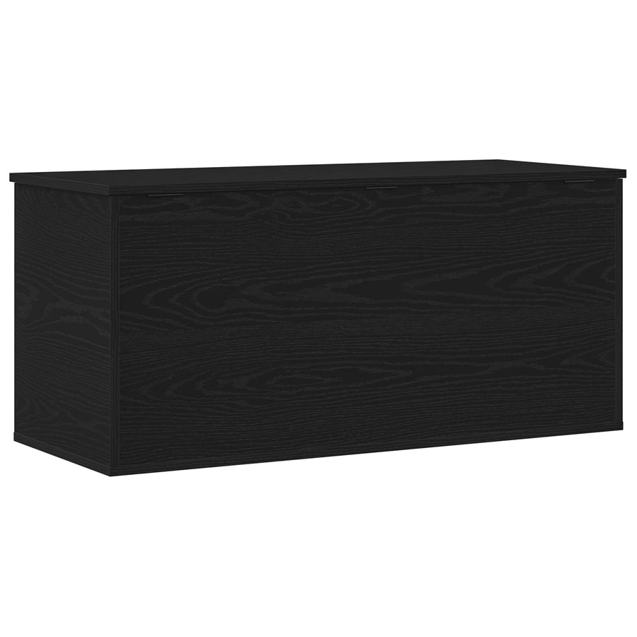 Opbergdoos Met Deksel Zwart Eiken 100X42X46 Cm Gelaagd Hout