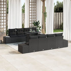 Garden Sofa Set with Cushions 9 pcs Black poly rattan