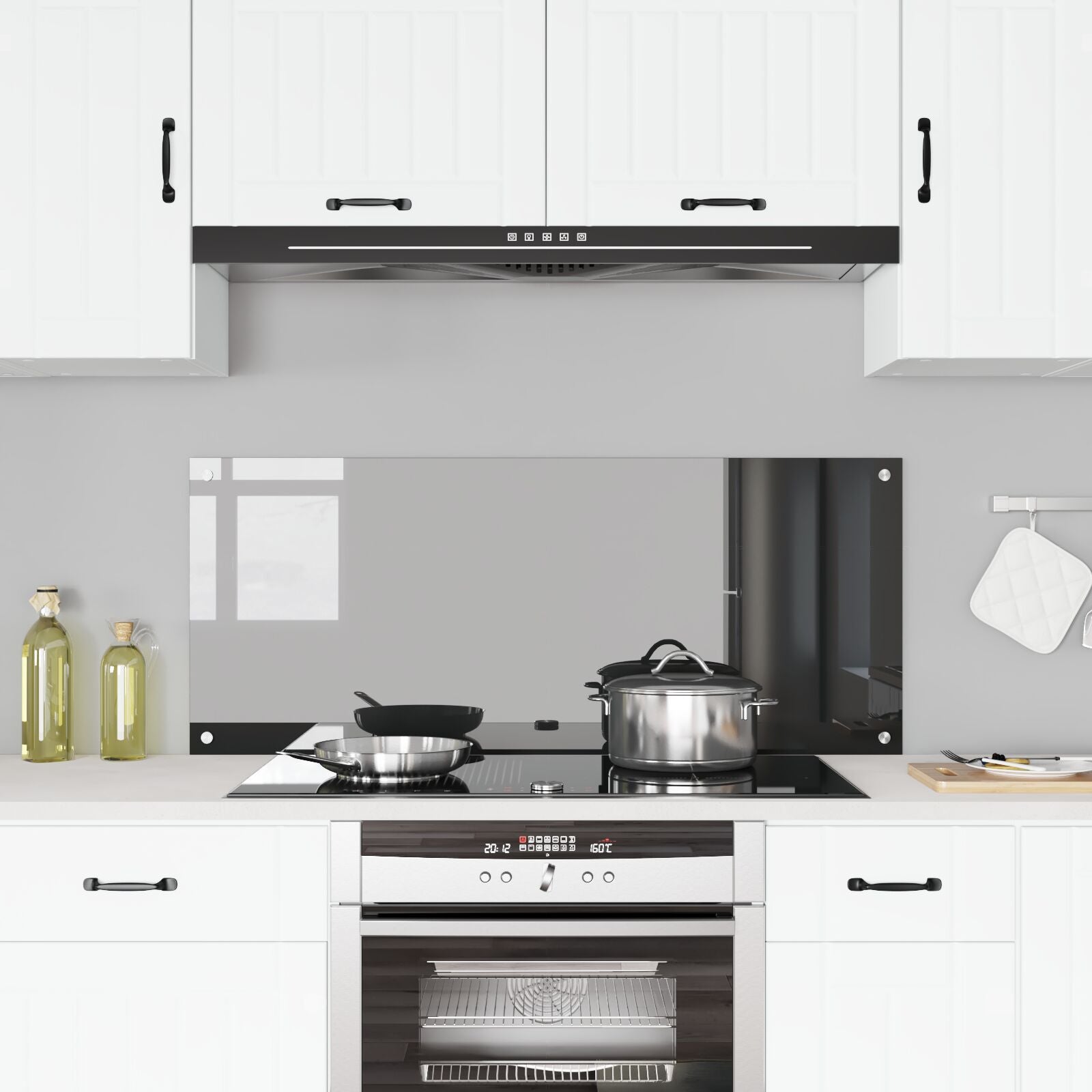 Keuken Achterwand 120X50X0,6 Cm Van Gehert Glas Donkergrijs 120 x 50 cm