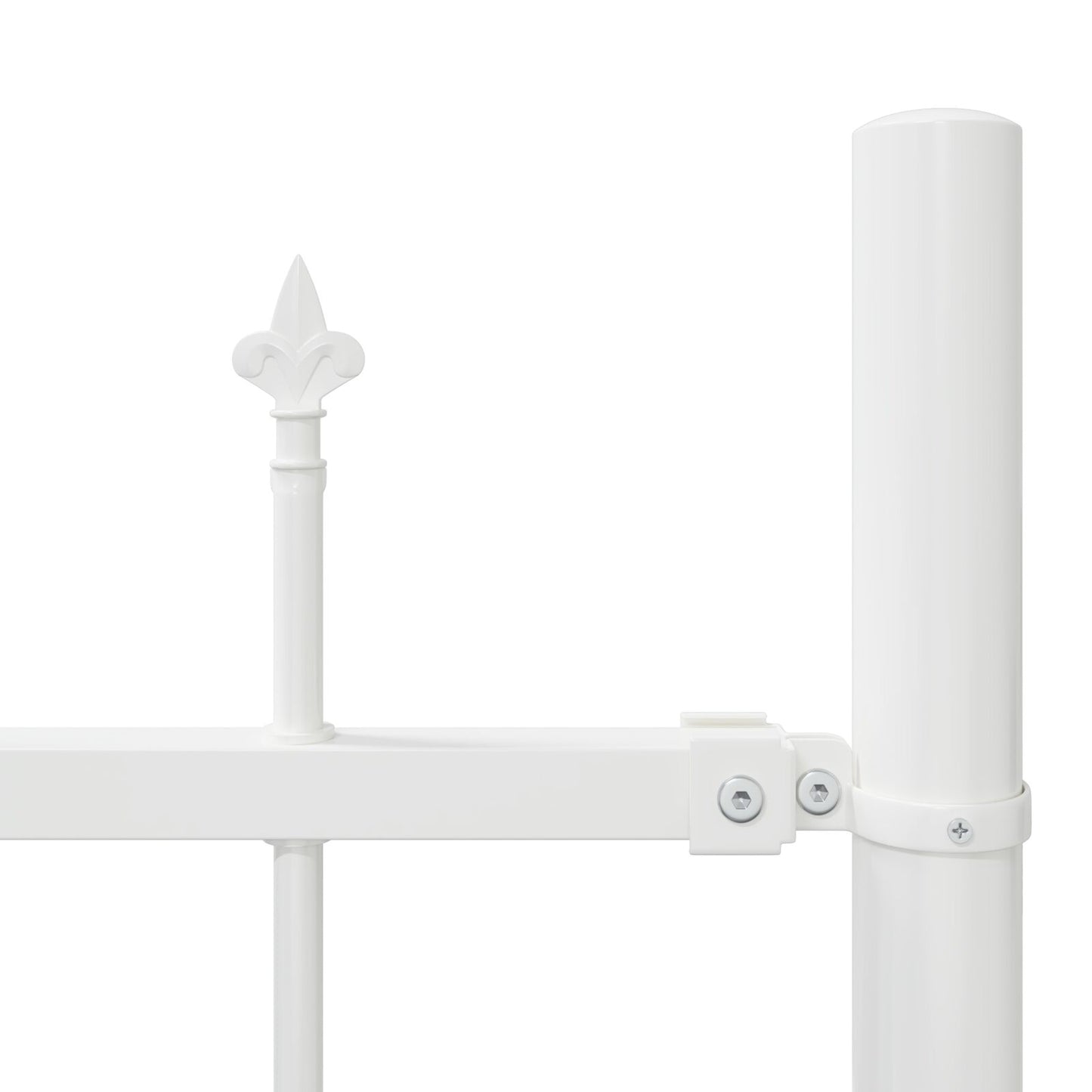 Tuinschutting Met Hoektop 11,9X1,5 M Staal Wit 11.9 m 125-150 cm