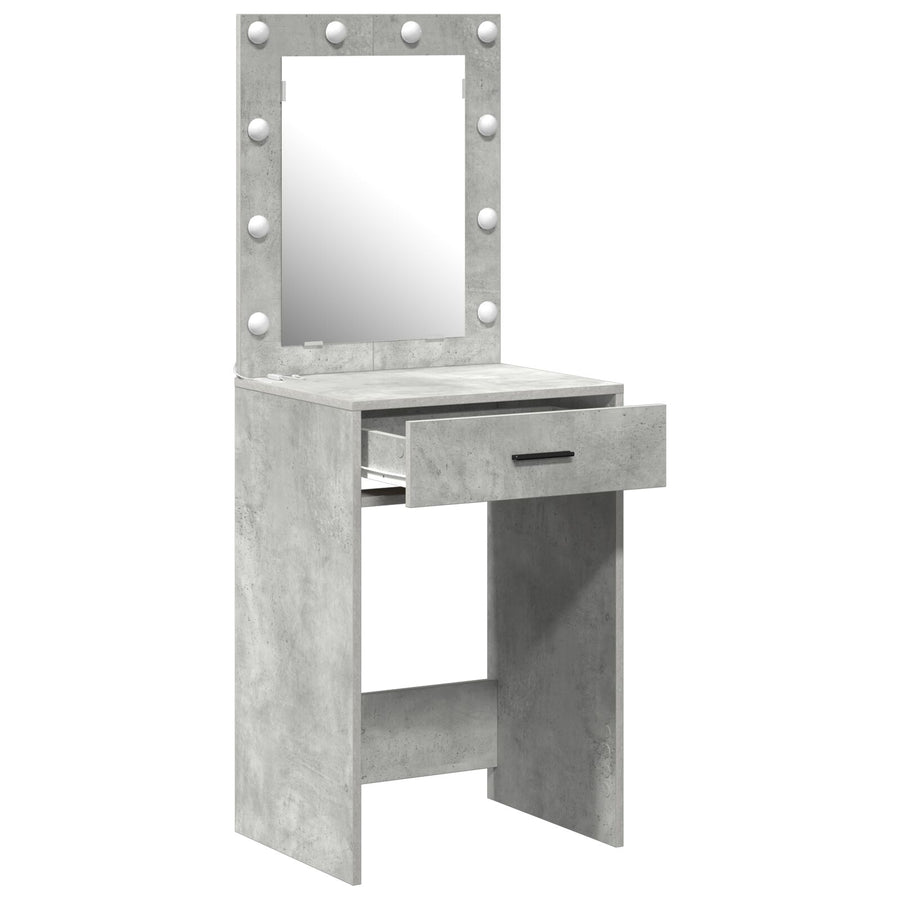 Make-Up Tafel Met Led Lichten In , Beton grijs 50 x 41 x 135 cm