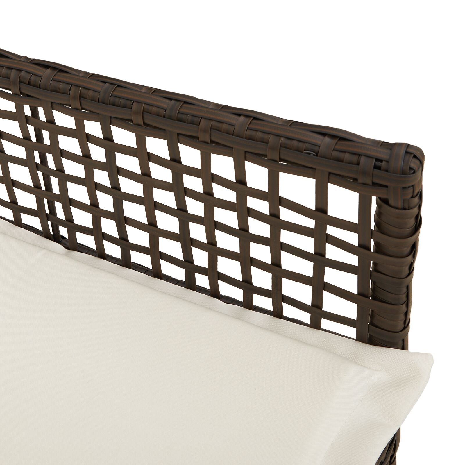 Tuinstoelen 2 Stuks Met Kussens Poly Rattan Bruin en crème