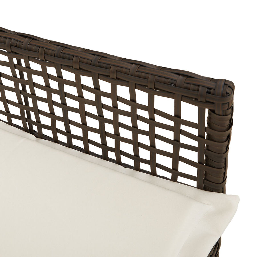 Tuinstoelen 2 Stuks Met Kussens Poly Rattan Bruin en crème