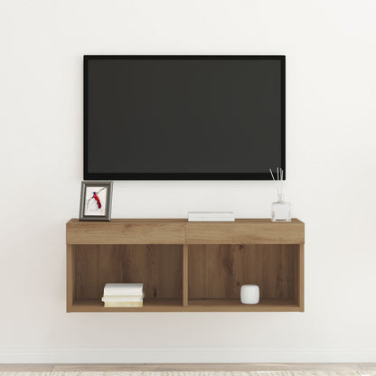 Tv Wandkast Met Led Verlichting 1 Artisan Eiken