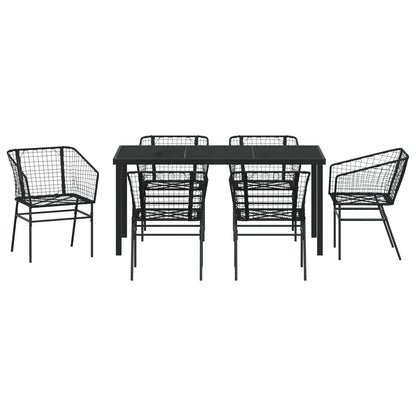 Set Van 4 Zwart Pe Rattan Middel Uv-Bestendig Tuinstoel